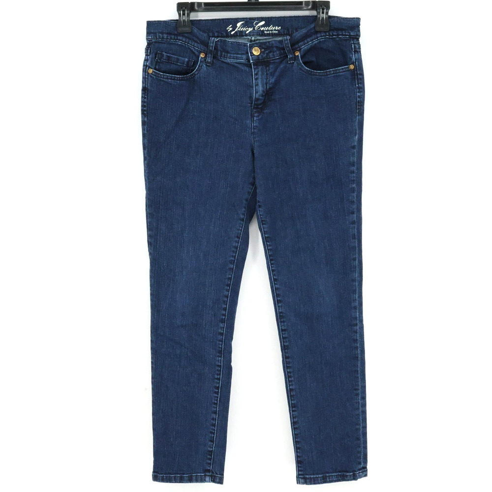 Juicy Couture Jeans Womens 30 Waist Straight Leg Blue Stretch Cotton Denim